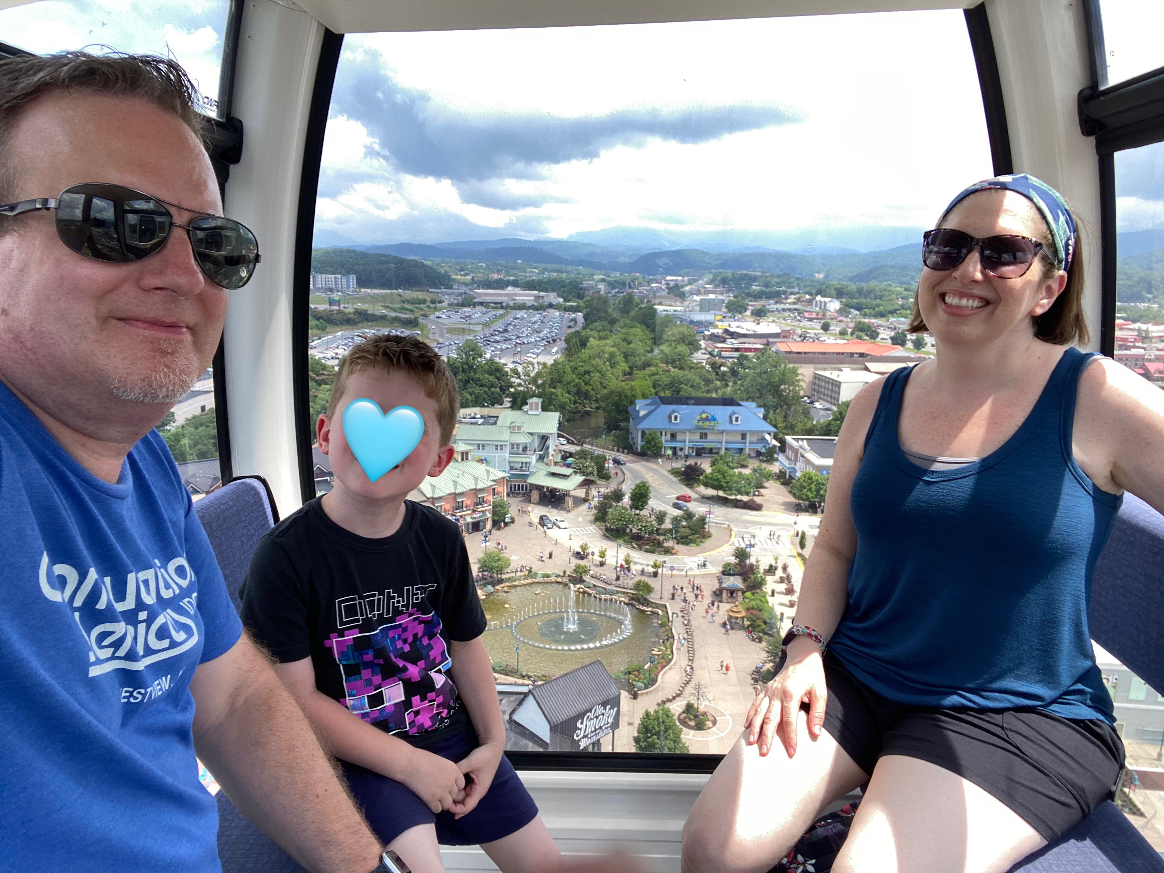 Alison Serwedes, Matthew Serwedes, Owen Serwedes on the ferris wheel in Pigeon Forge